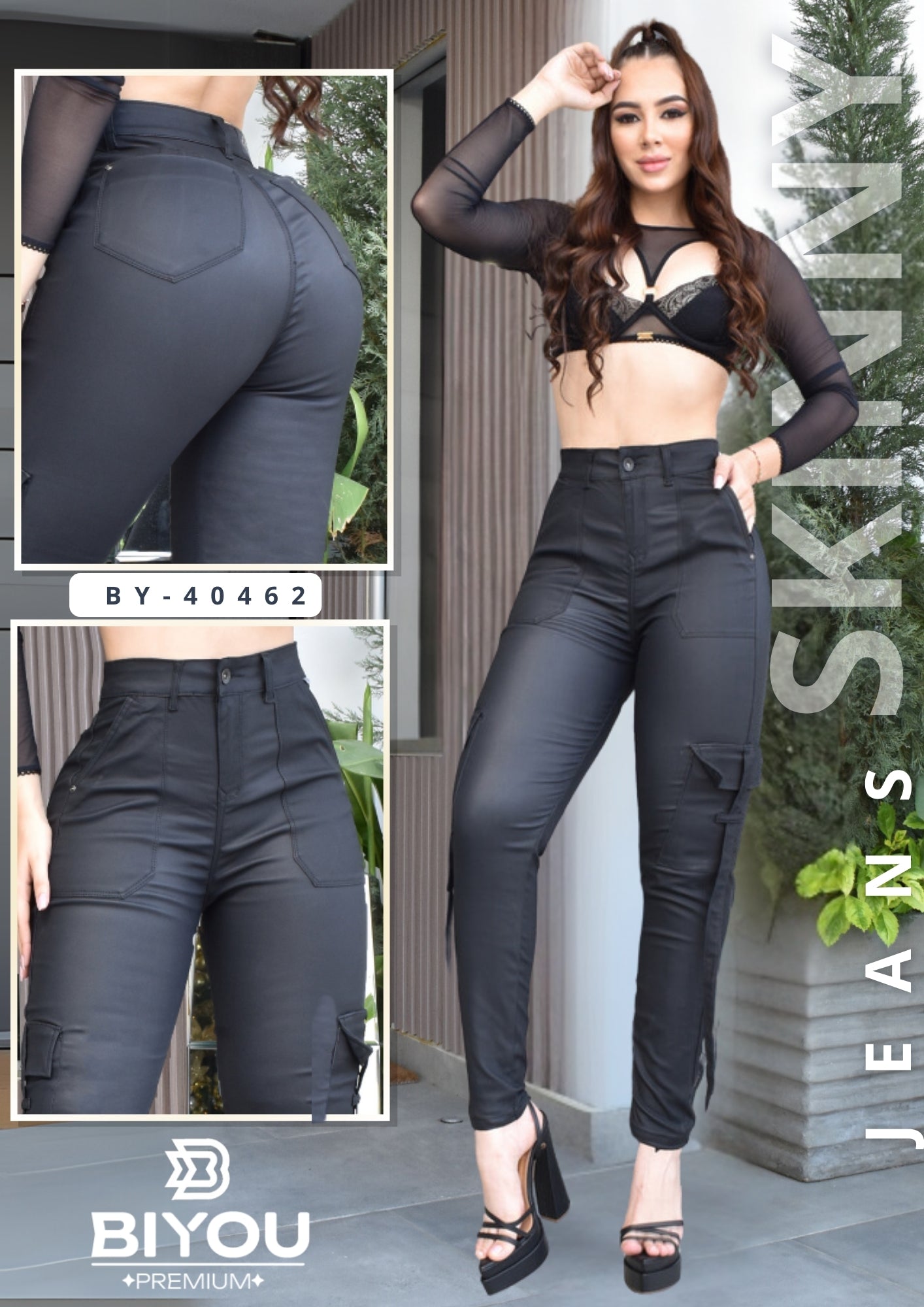 PANTALON SKINNY CUERINA MOLDEADOR REF. BY-40462