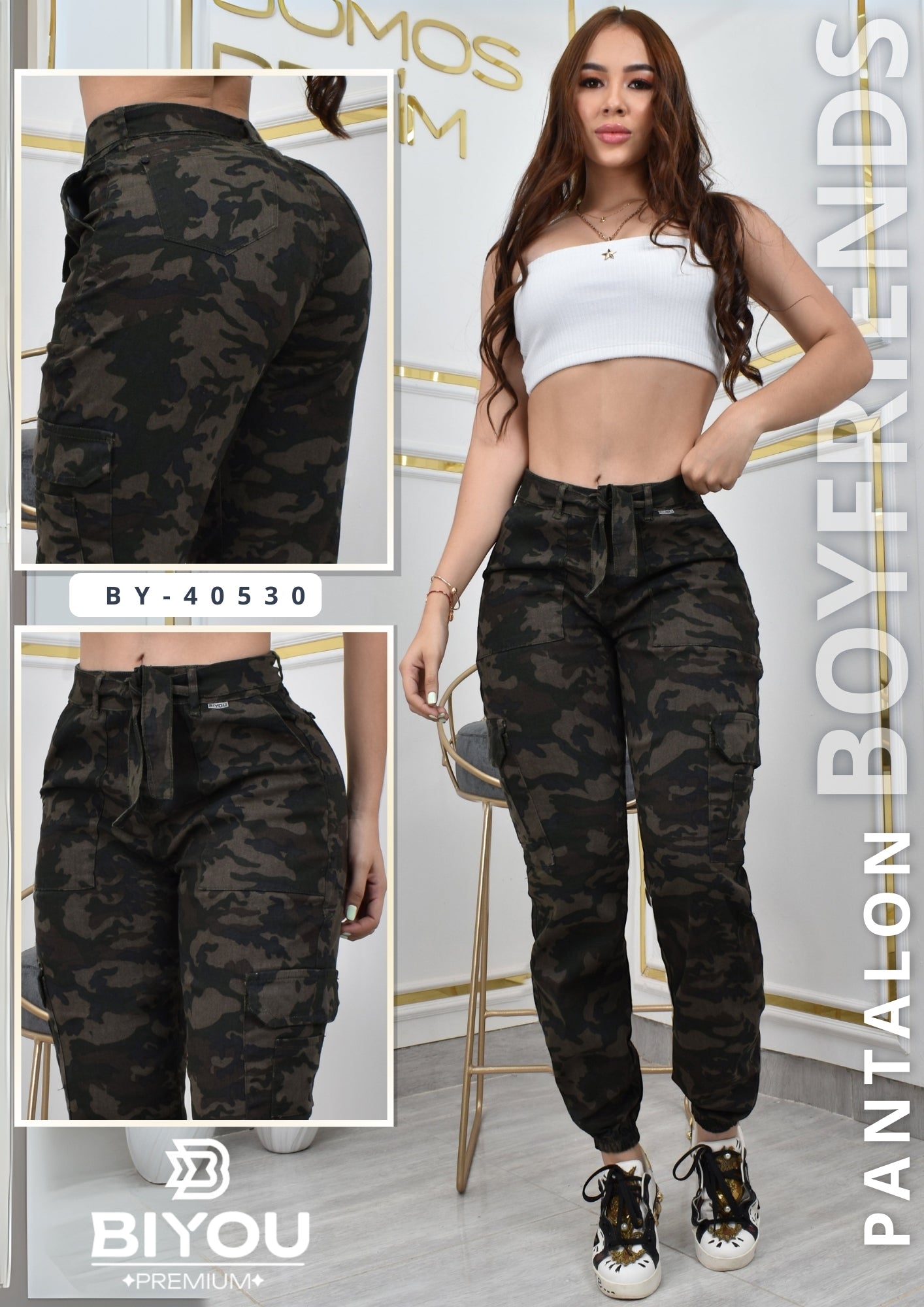 PANTALON BOYFRIENDS JOGGERS MILITAR REF. BY-40530