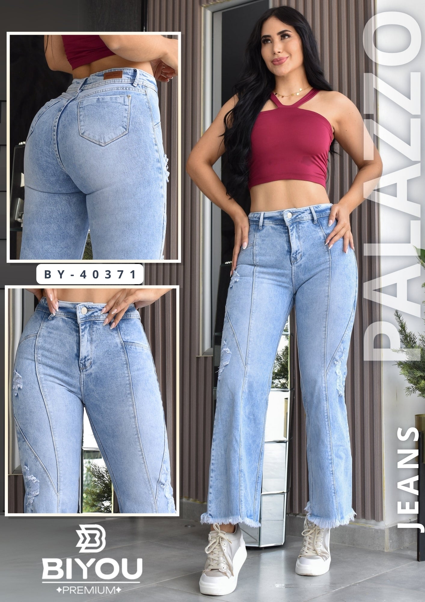 JEANS PALAZZO MOLDEADOR REF. BY-40371