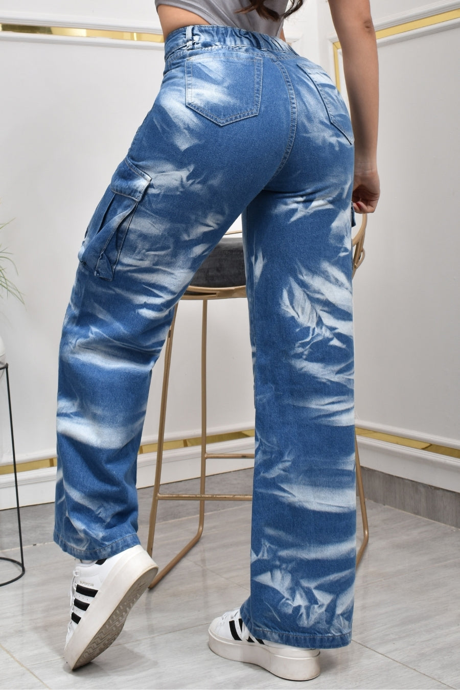 JEANS PALAZZO ESTILO CARGO REF. BY-40503