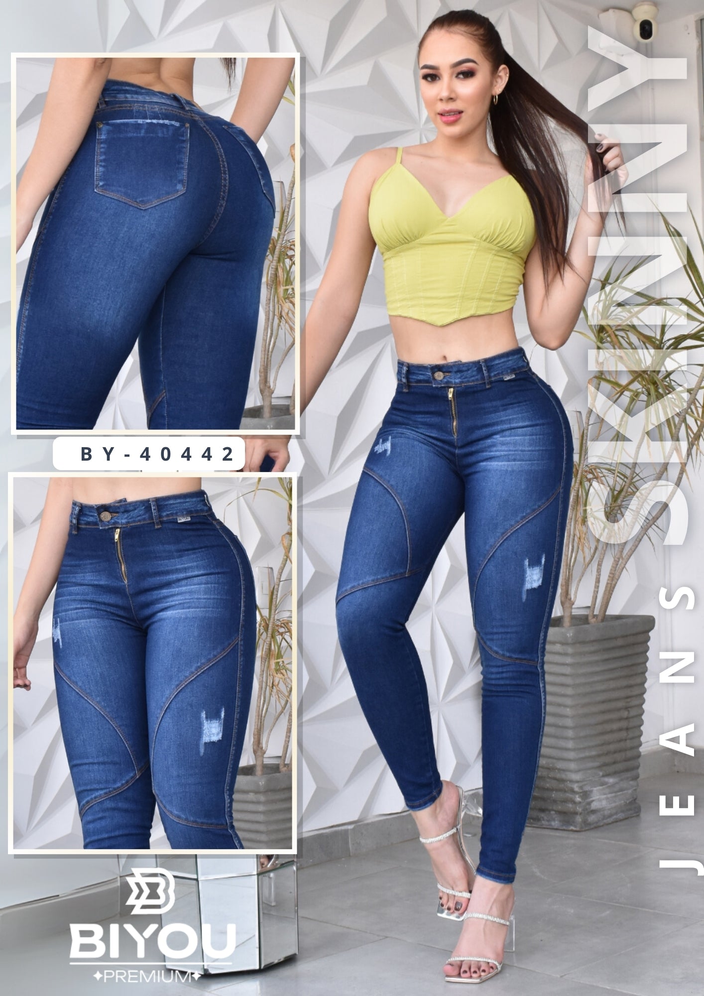 JEANS SKINNY MOLDEADOR REF. BY-40442