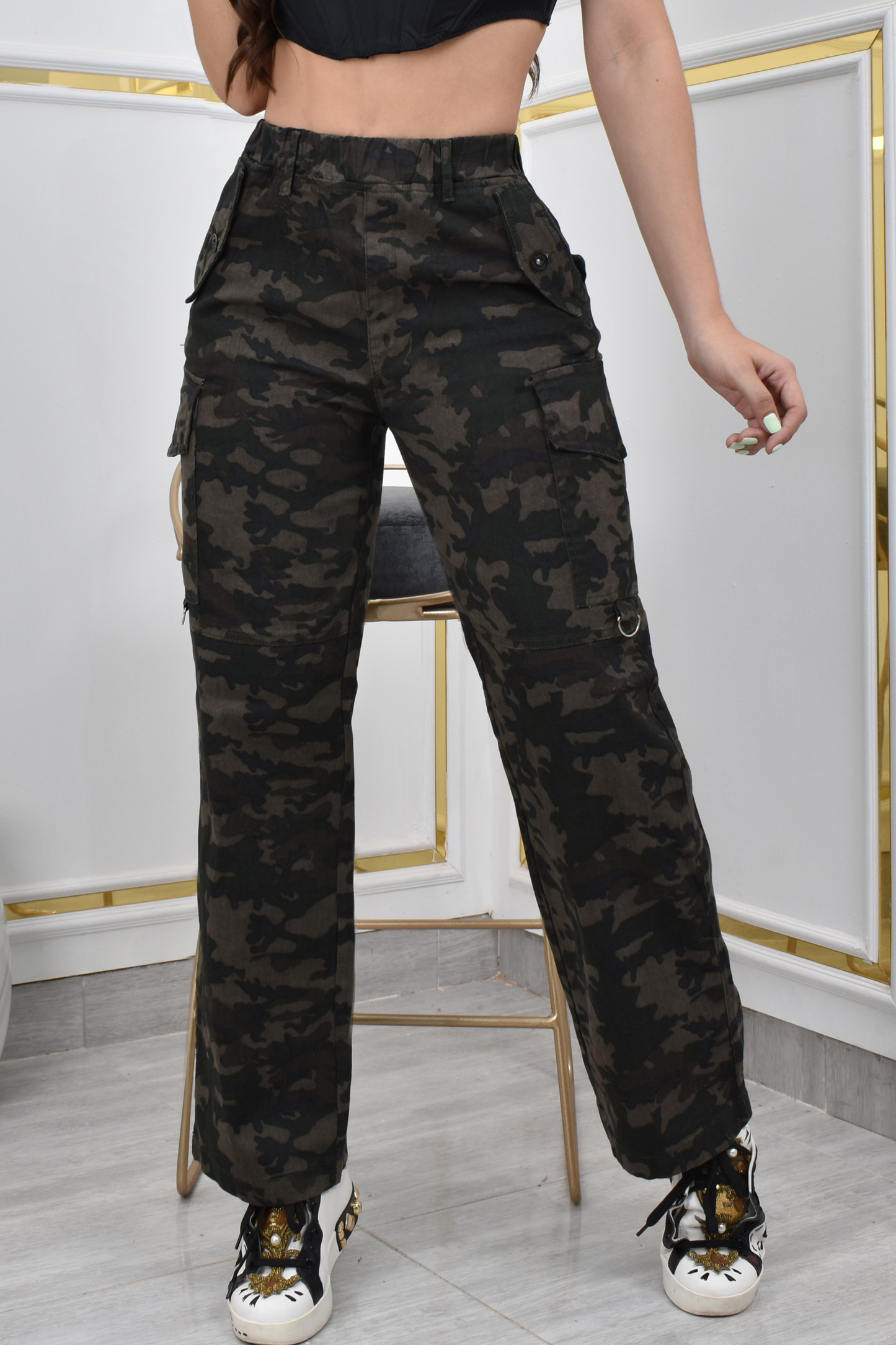 PANTALON PALAZZO MILITAR REF. BY-40531