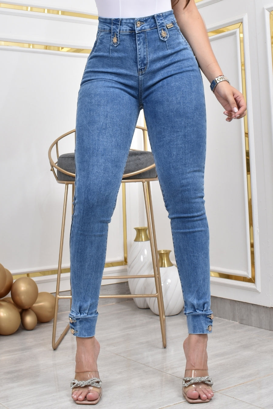 JEANS SKINNY MOLDEADOR REF. BY-40477