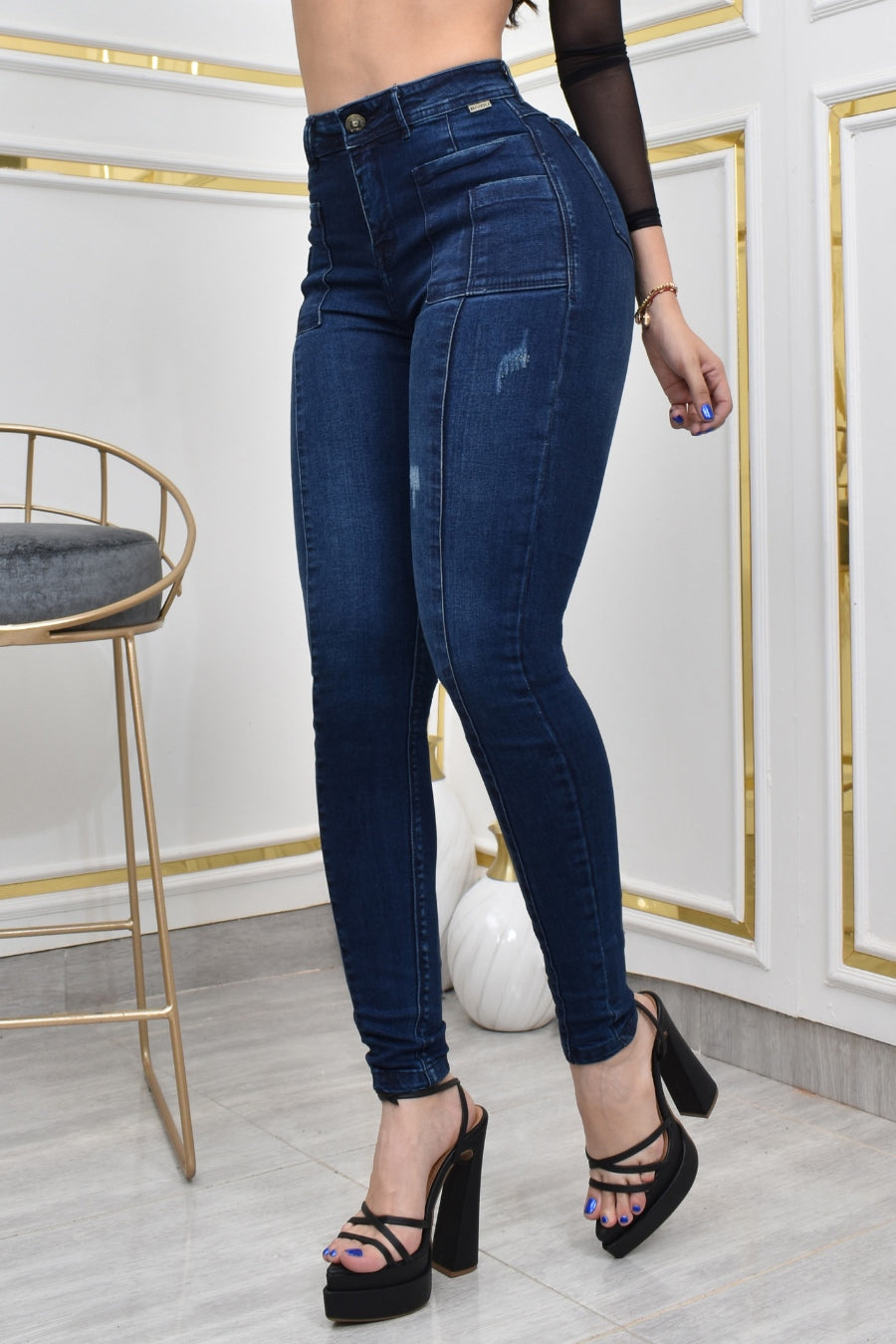 JEANS SKINNY MOLDEADOR REF. BY-40482