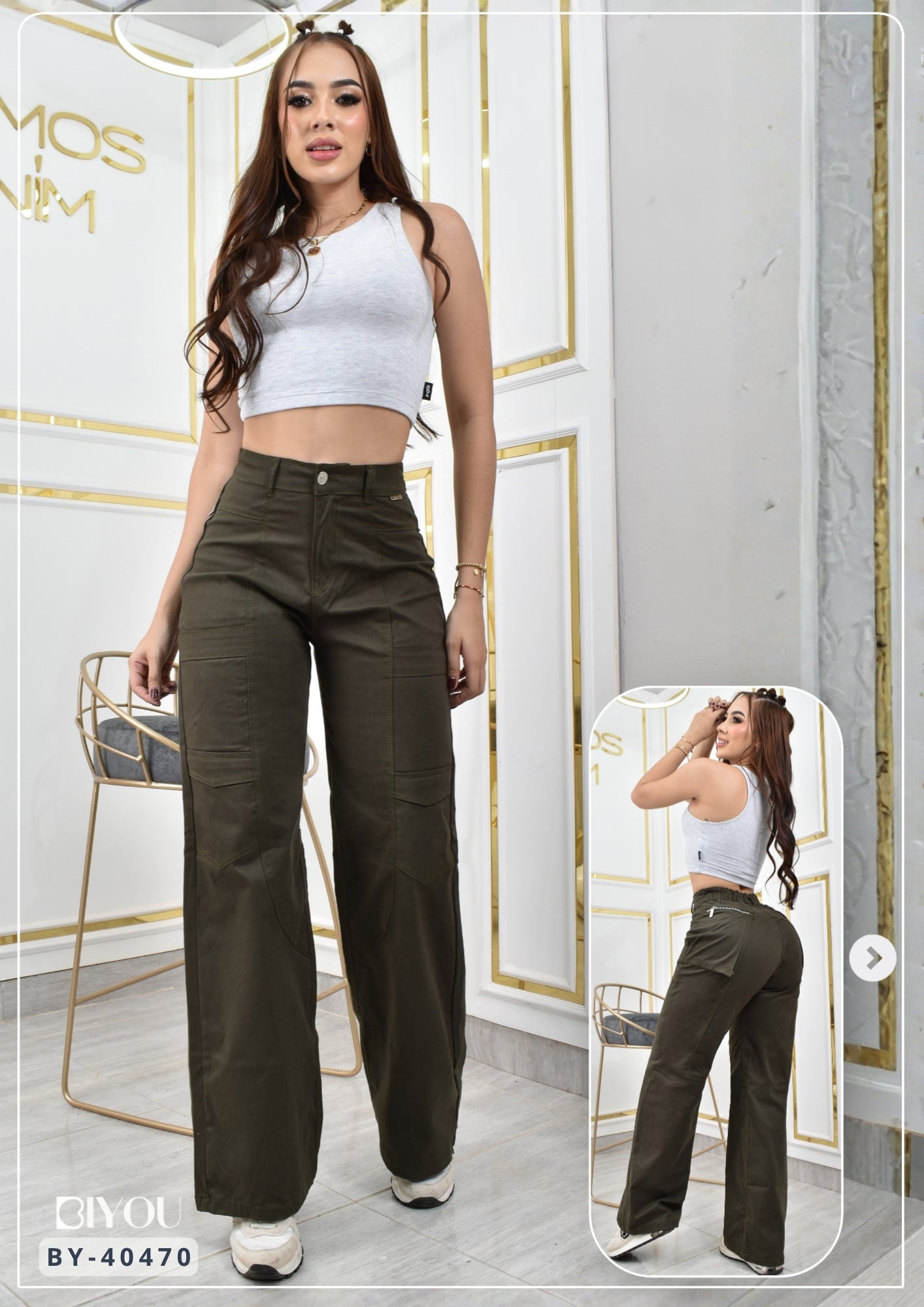 PANTALON PALAZZO CARGO REF. BY40470