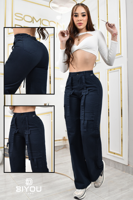 JEANS PALAZZO ESTILO CARGO  REF. BY-40469