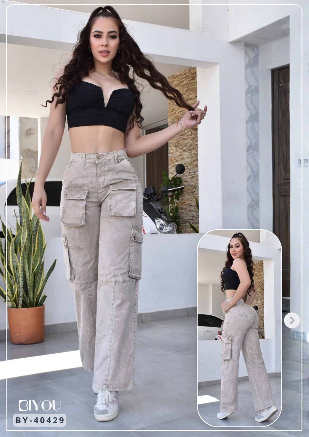 PANTALON PALAZZO CARGO REF. BY40429