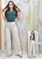 PANTALON PALAZZO CUERINA CARGO REF. BY254013