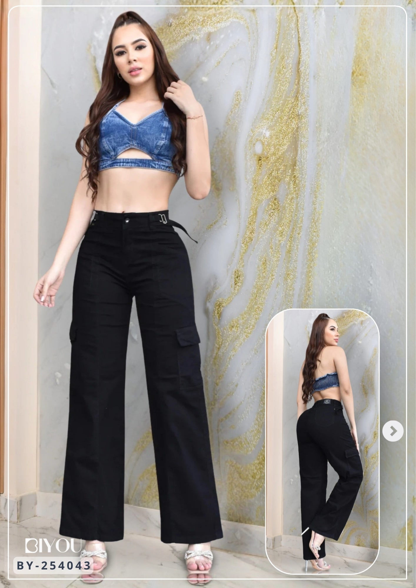 PANTALON PALAZZO CARGO REF. BY254043
