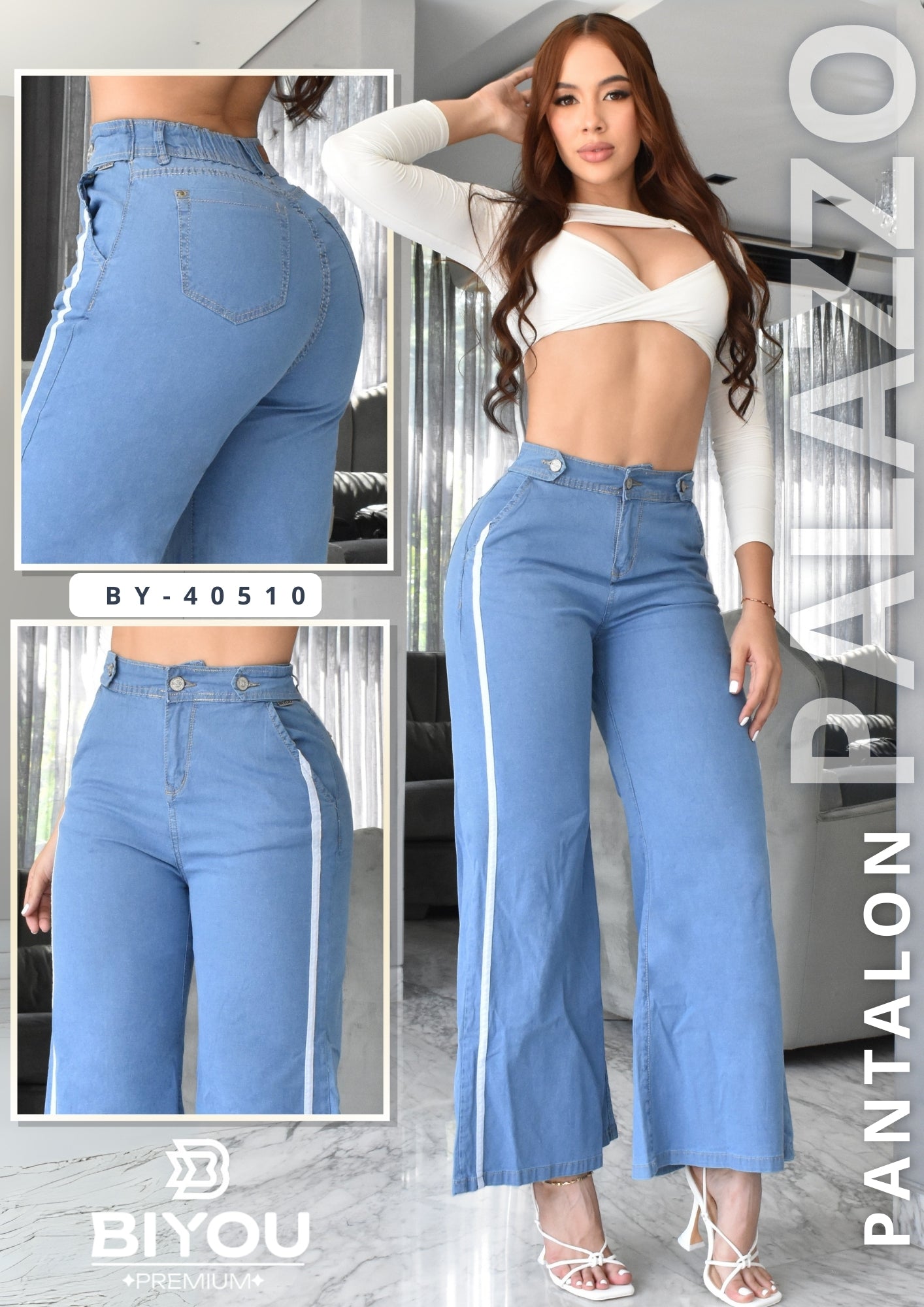 JEANS PALAZZO HORMA PERFECTA REF. BY-40510