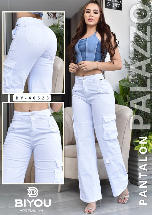PALAZZO COLOR BLANCO REF. BY- 40523