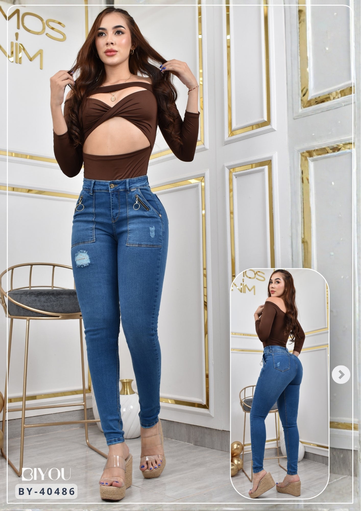 JEANS SKINNY MOLDEADOR EXCLUSIVE REF. BY-40486