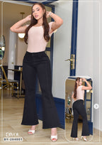 PANTALÓN BOTA ANCHA CON PEDRERÍA REF. BY264001