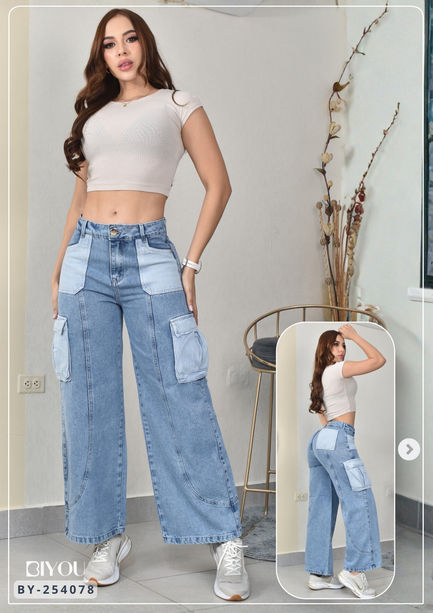 ESTILO PALAZZO CARGO BICOLOR REF. BY-254078
