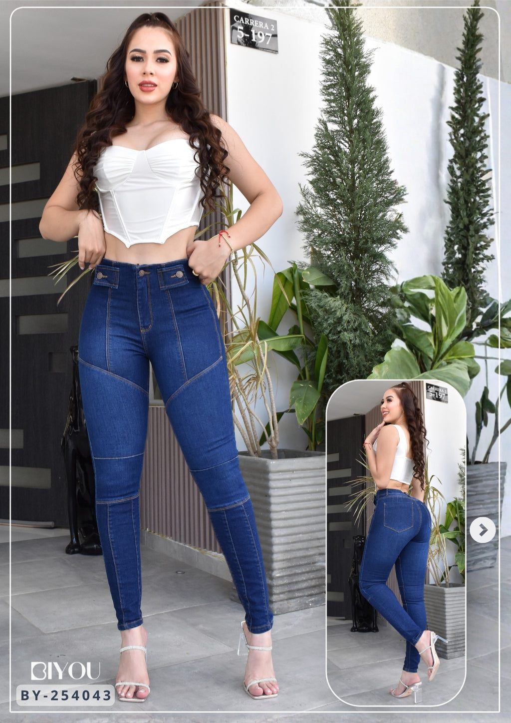 JEANS SKINNY MOLDEADOR ASIMETRICO REF. BY-40443