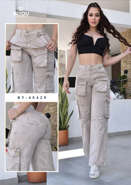 PALAZZO MARMOL KAKI REF. BY-40429