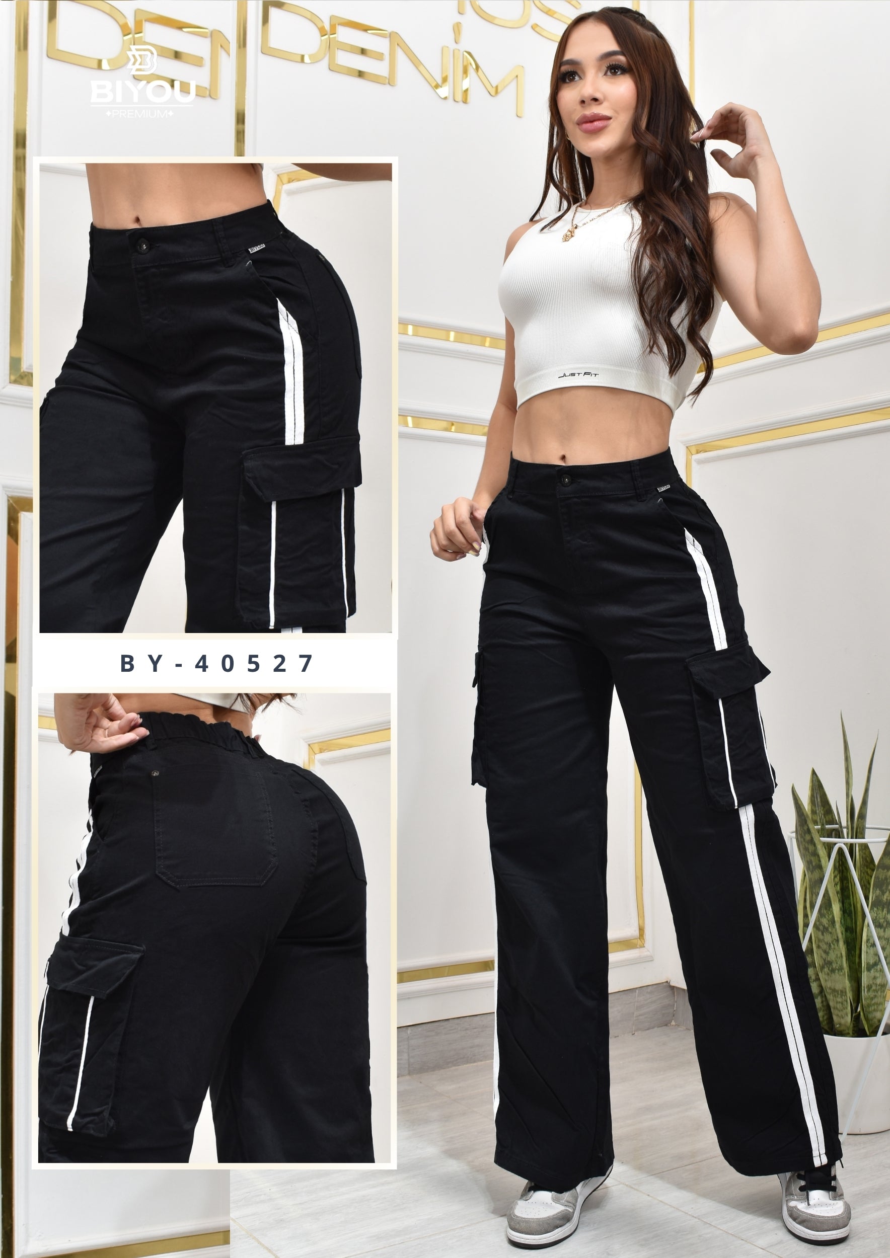 PANTALON PALAZZO CARGO SPORT REF. BY-40527
