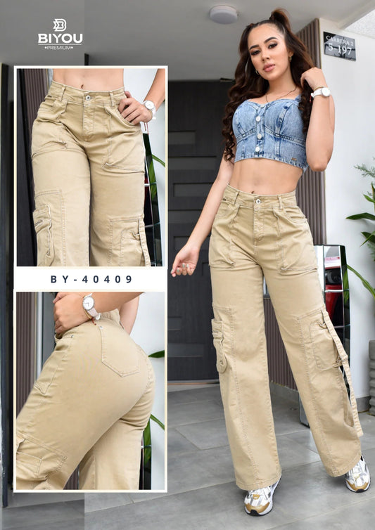 PALAZZO MOLDEADOR KAKI REF. BY-40409