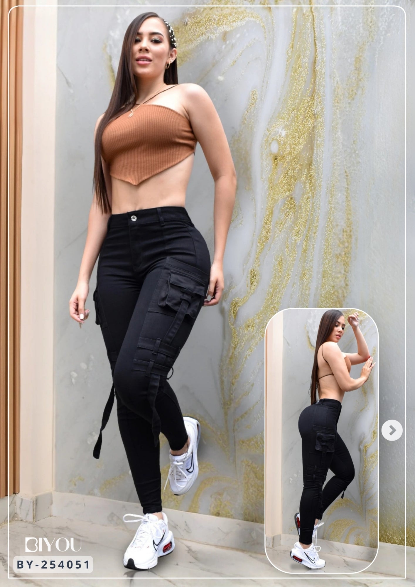 PANTALON SKINNY MOLDEADOR CARGO REF. BY- 254051