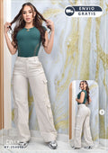 PANTALON PALAZZO CUERINA CARGO REF. BY254013