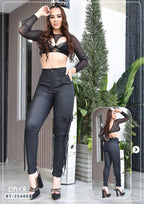PANTALON SKINNY CUERINA CARGO REF. BY-40462