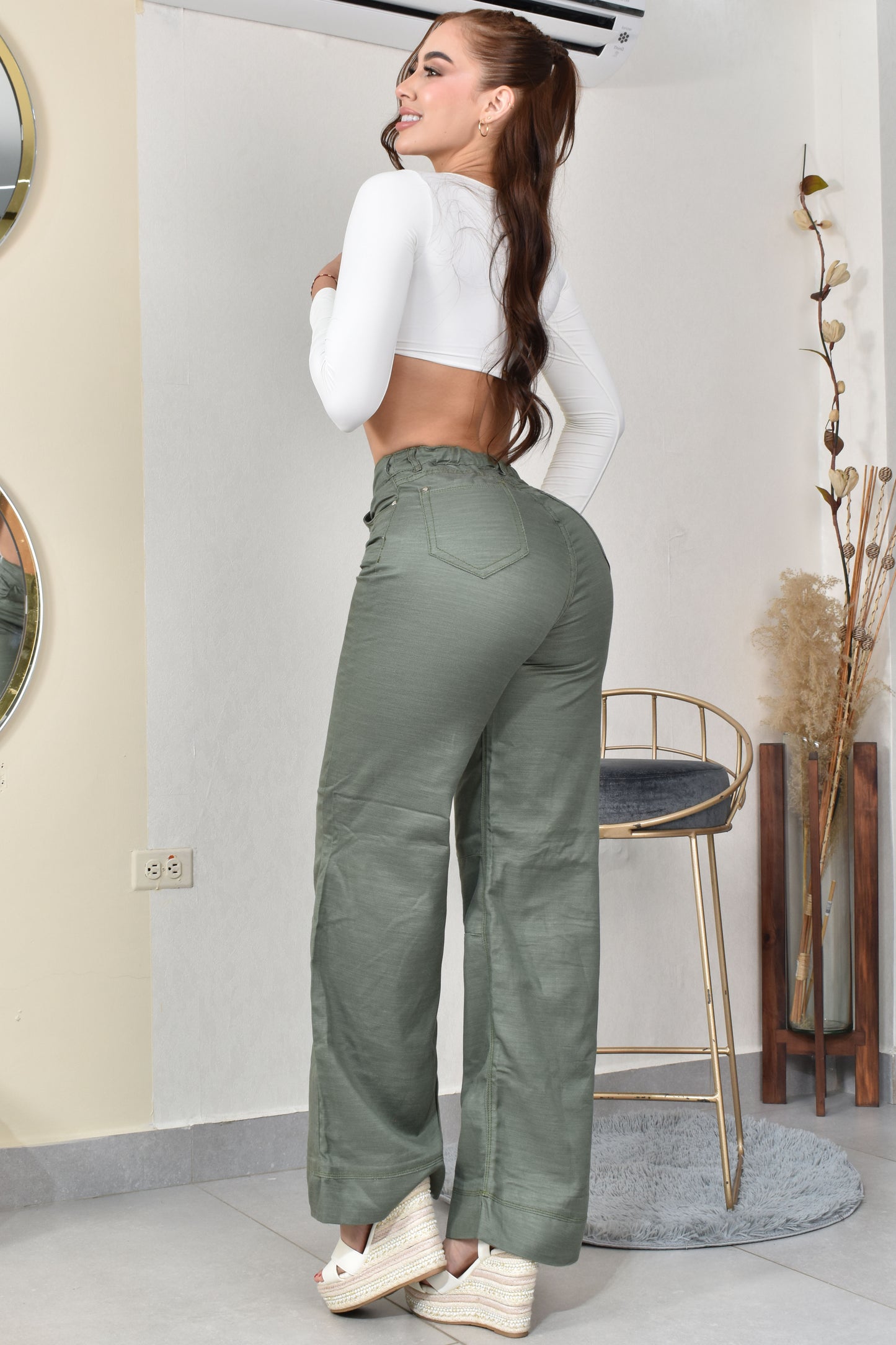 PALAZZO COLOR VERDE  REF. BY-254081