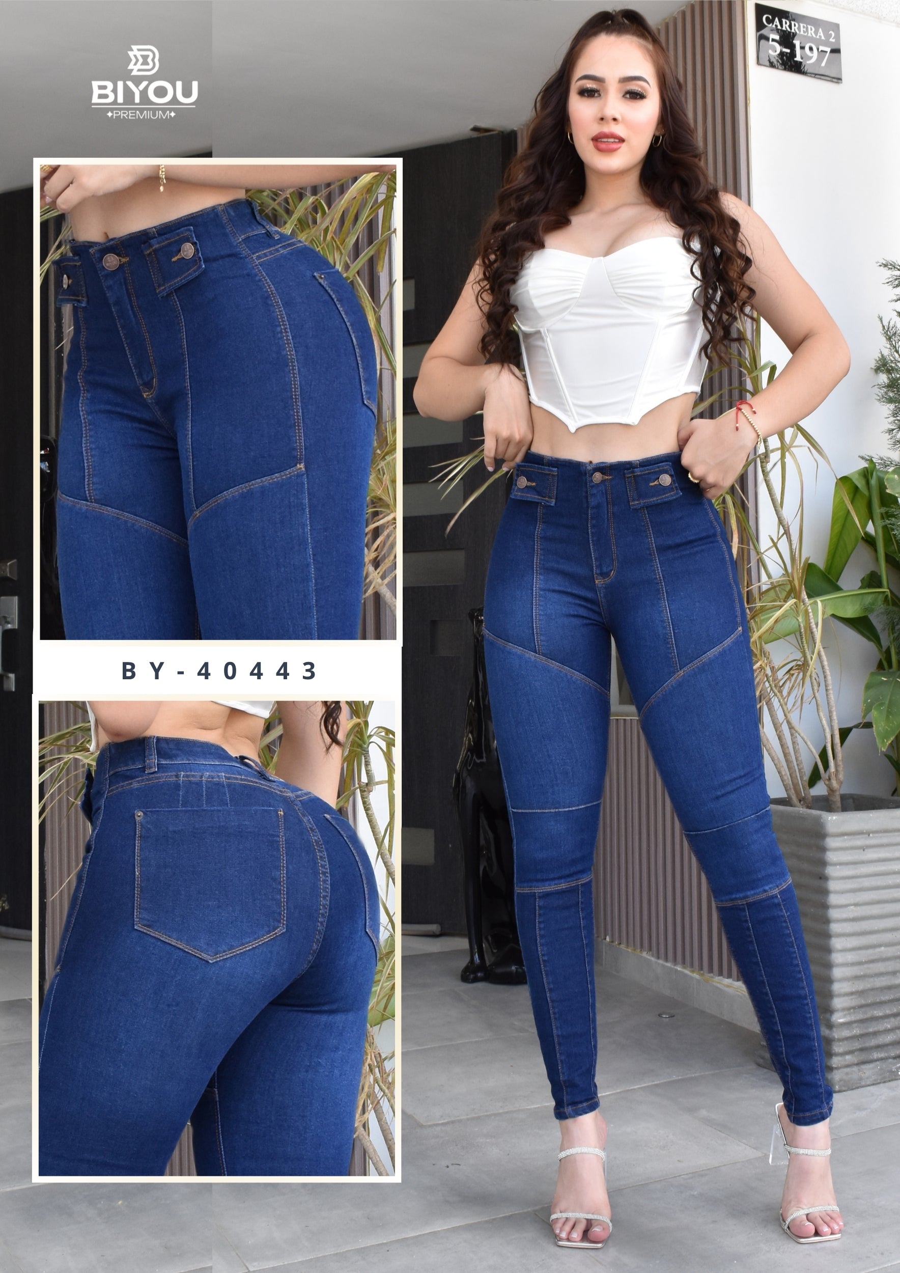 JEANS SKINNY MOLDEADOR ASIMETRICO REF. BY-40443