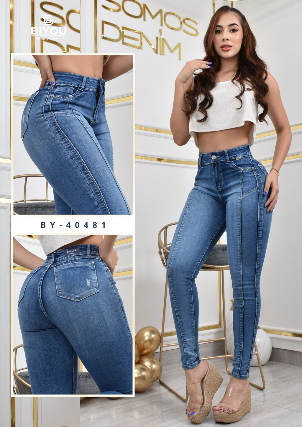 JEANS SKINNY MOLDEADOR EXCLUSIVE REF. BY-40481