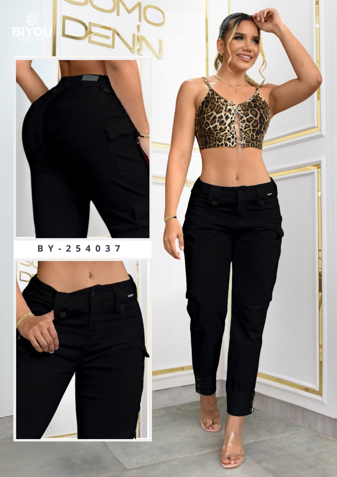 JEANS BOYFRIEND COLOR NEGRO REF. BY-254037