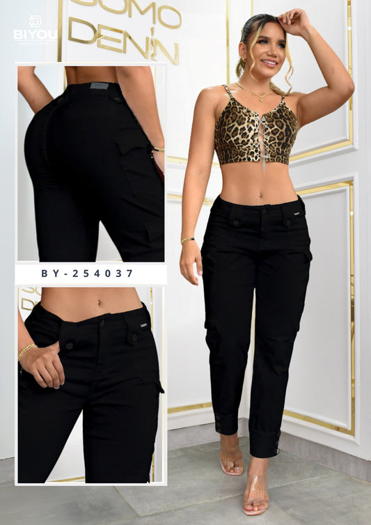 JEANS BOYFRIEND COLOR NEGRO REF. BY-254037