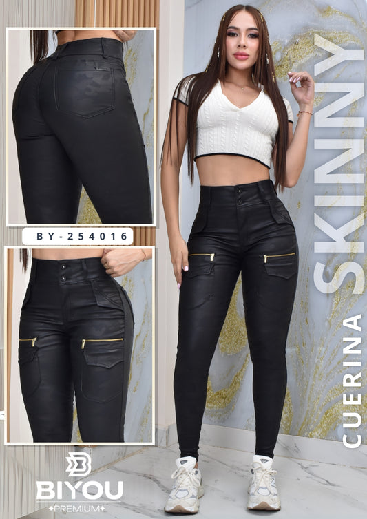 PANTALON SKINNY CUERINA MOLDEADOR REF. BY-254016