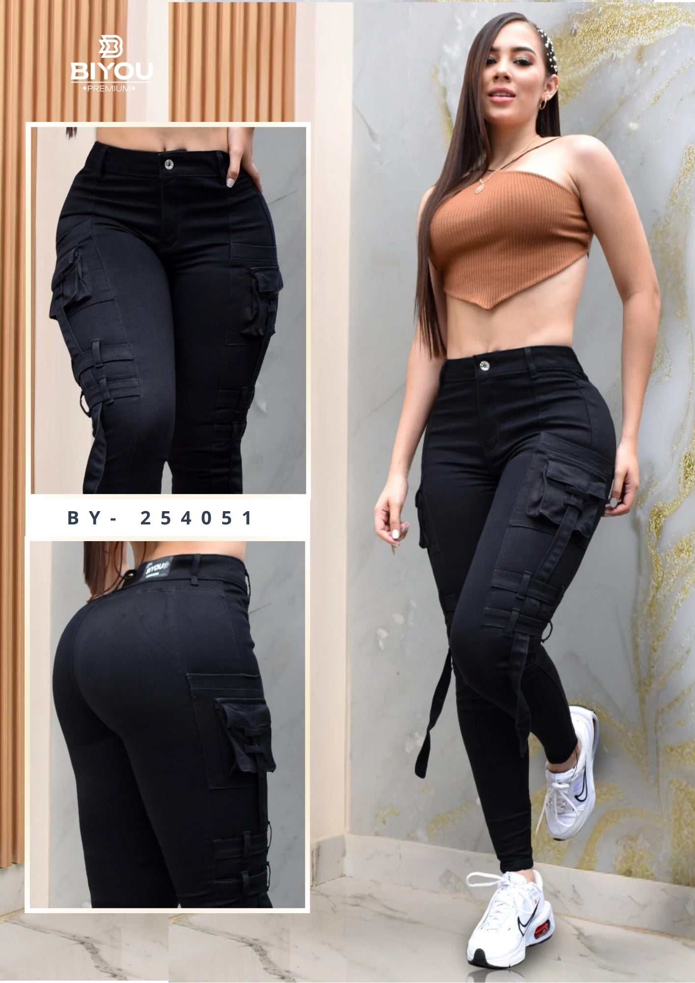 PANTALON SKINNY MOLDEADOR CARGO REF. BY- 254051