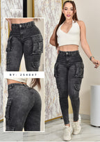 JEANS SKINNY MOLDEADOR CARGO REF. BY-254047