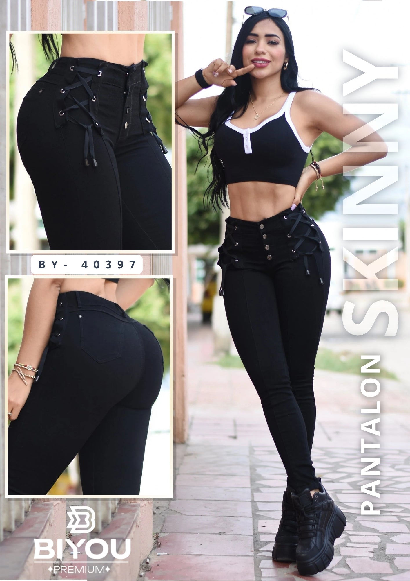 SKINNY NEGRO MOLDEADOR REF. BY-40397