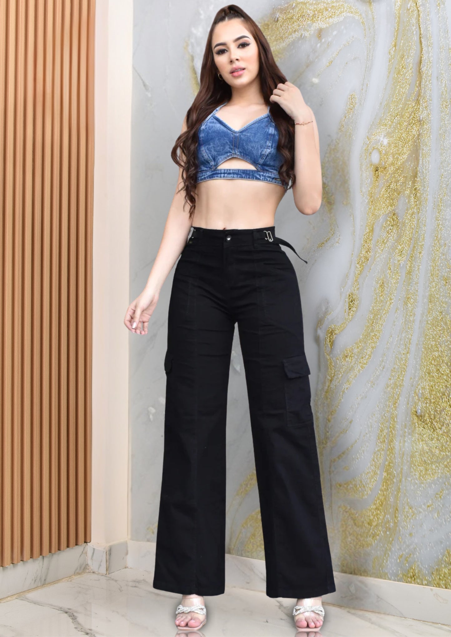 PANTALON PALAZZO ESTILO CARGO  REF. BY-254043