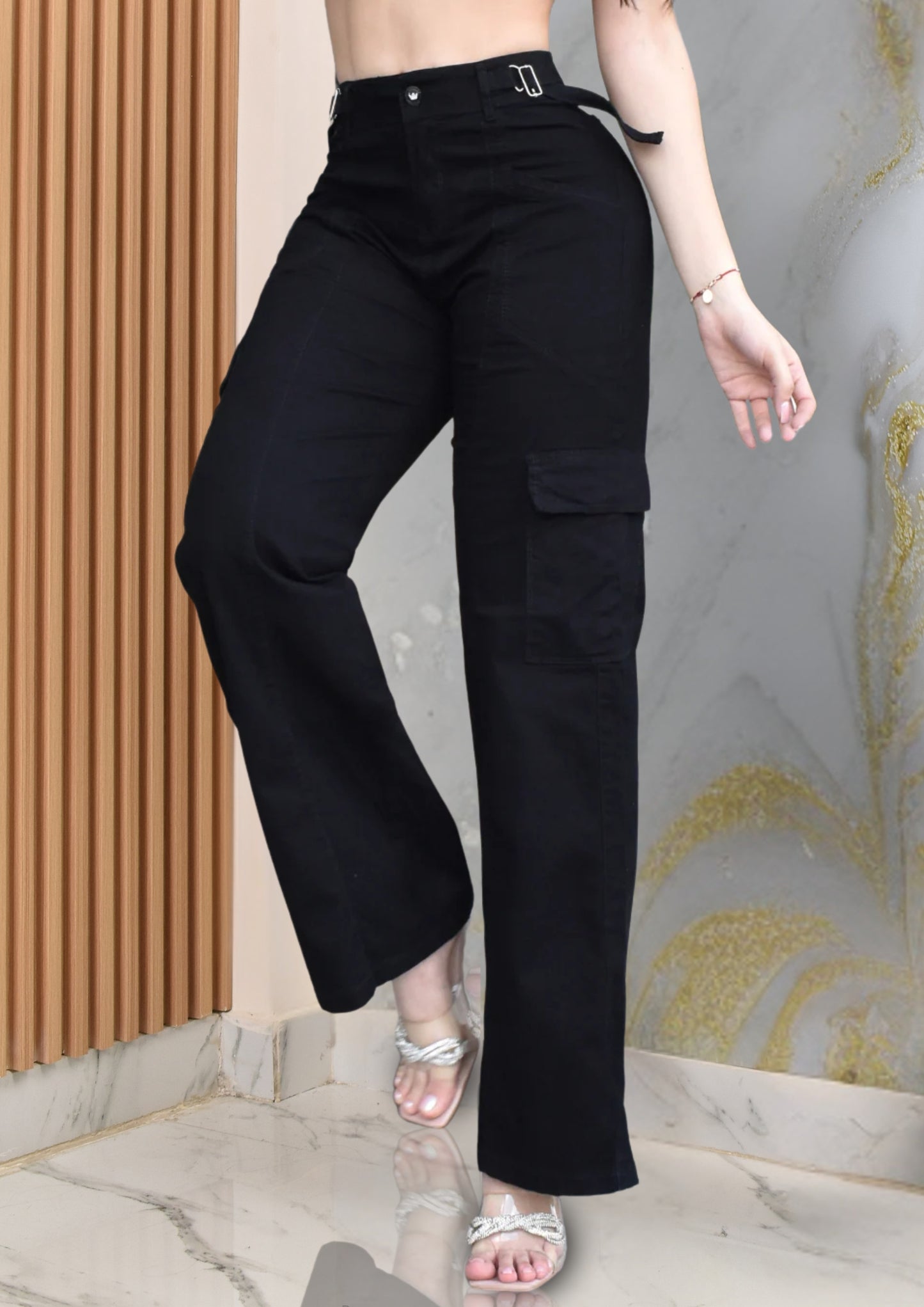 PANTALON PALAZZO ESTILO CARGO  REF. BY-254043