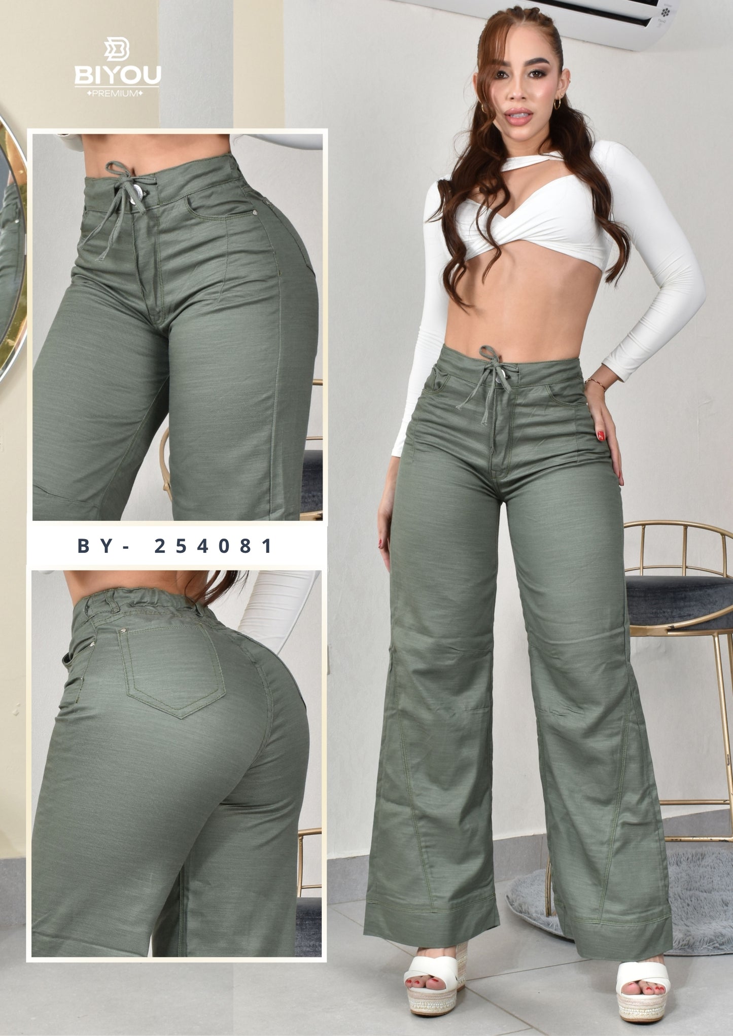 PALAZZO COLOR VERDE  REF. BY-254081