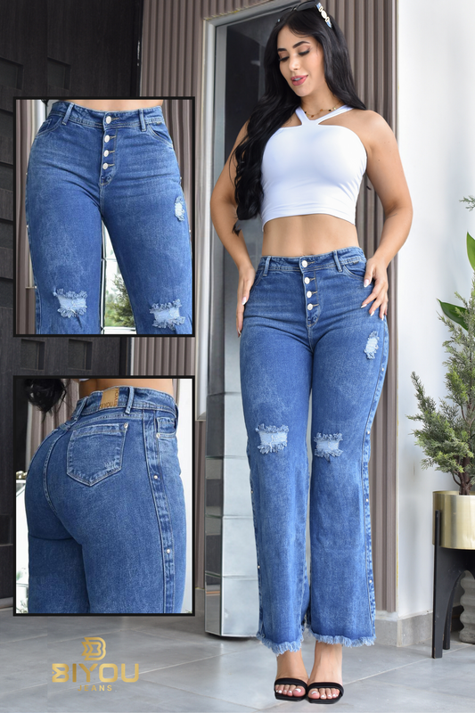 JEANS PALAZZO MOLDEADOR REF. BY-40373