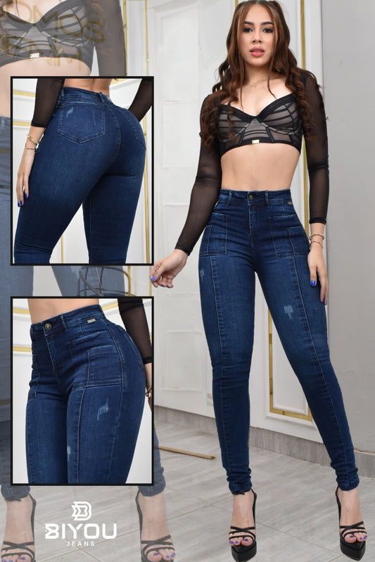 JEANS SKINNY MOLDEADOR REF. BY-40482