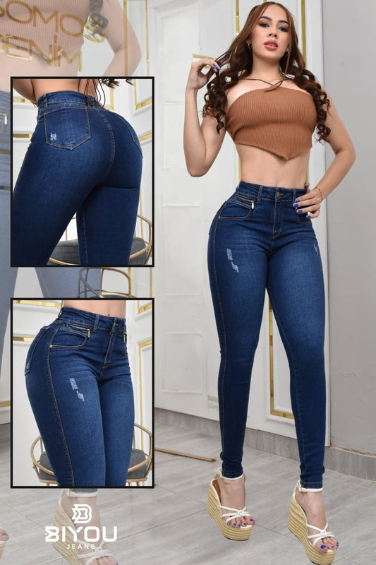 JEANS SKINNY MOLDEADOR REF. BY-40478