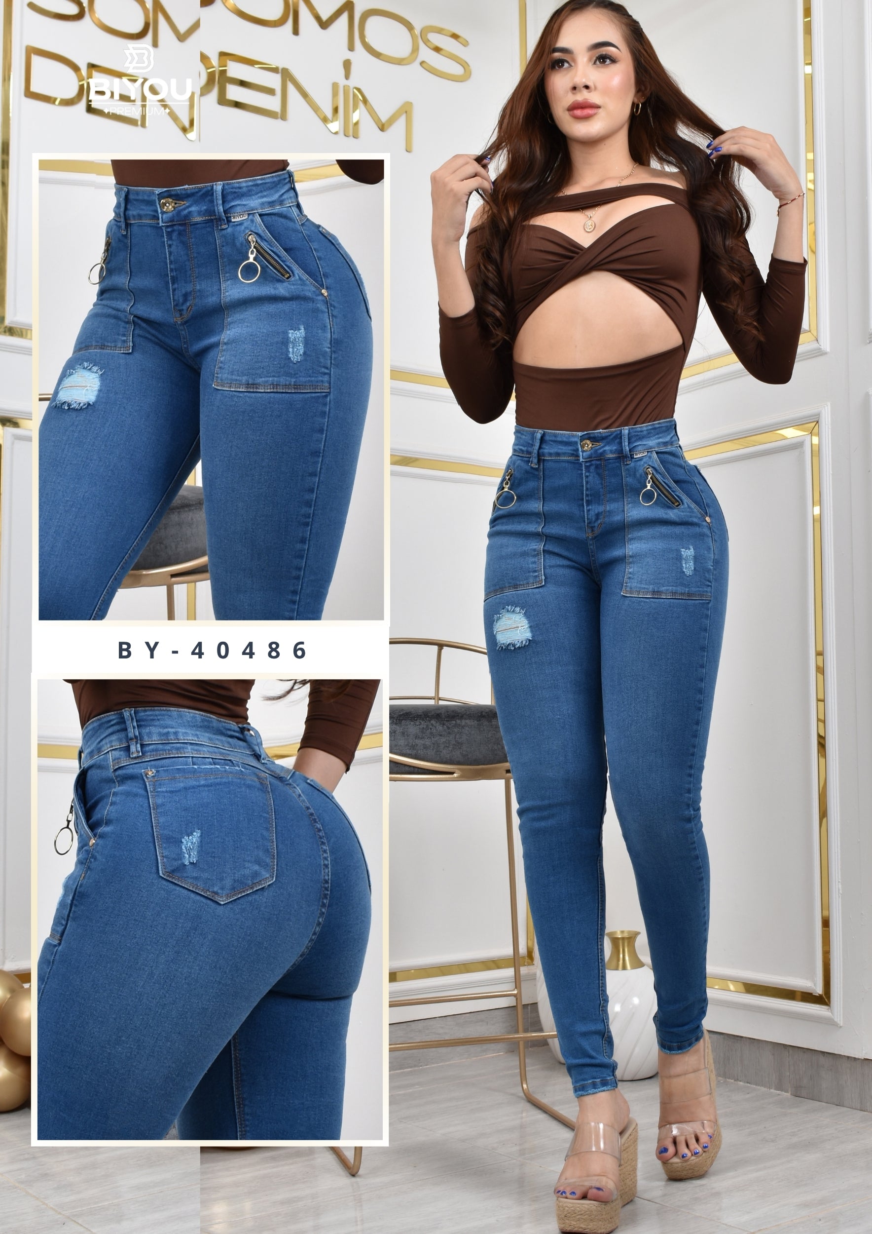 JEANS SKINNY MOLDEADOR EXCLUSIVE REF. BY-40486