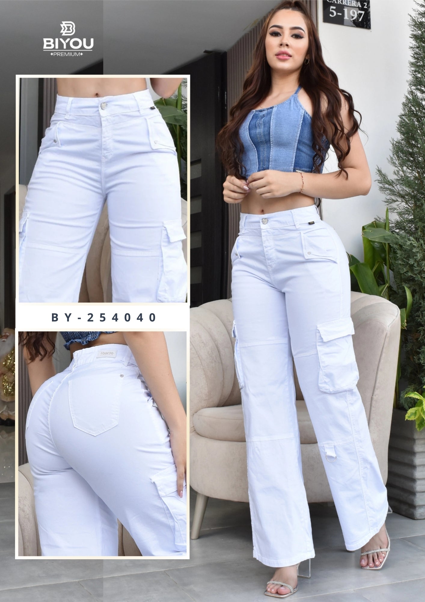 PANTALON PALAZZO CARGO REF. BY- 254040