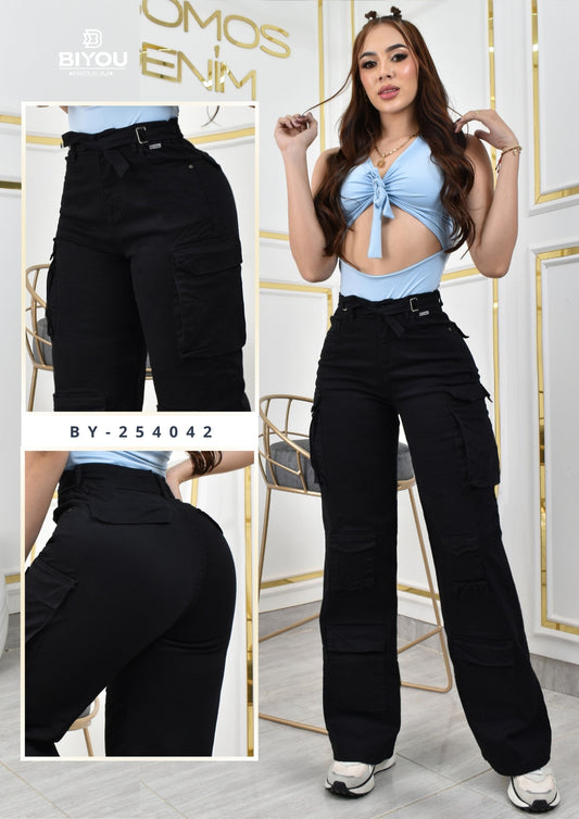 PANTALON PALAZZO ESTILO CARGO  REF. BY-254042