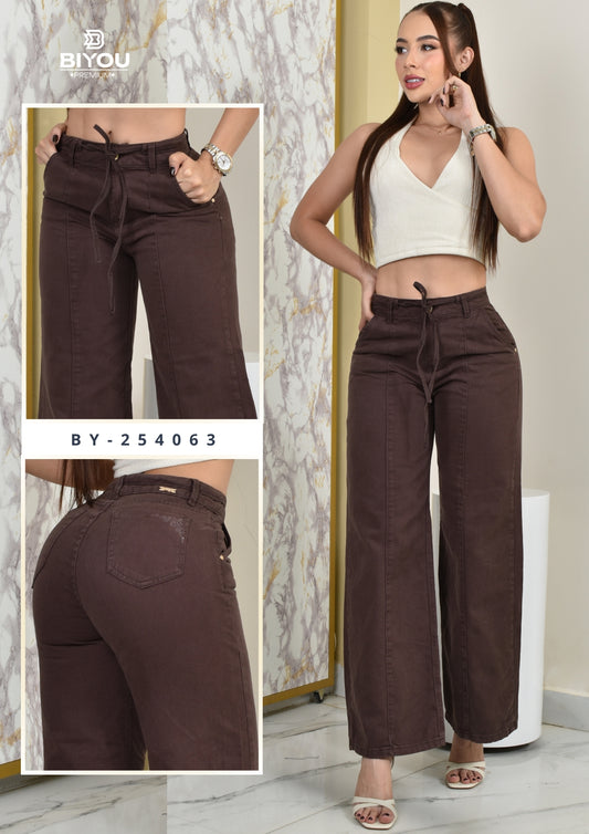 PALAZZO BIYOU COLOR TONO CAFE REF. BY-254063