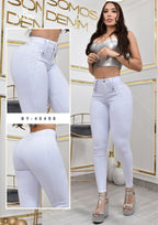 PANTALON SKINNY MOLDEADOR CON BRILLO REF. BY-40488