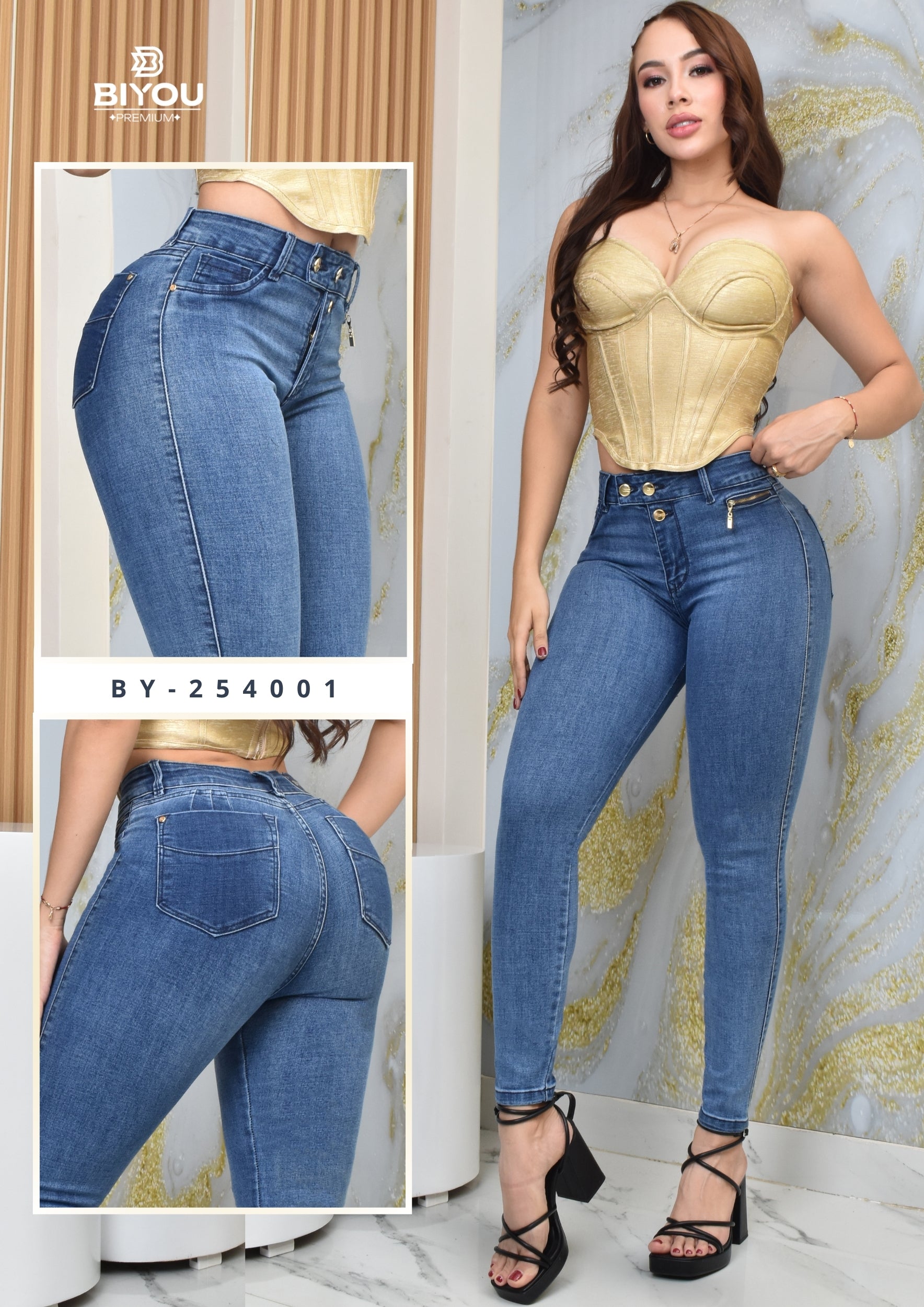 JEANS SKINNY MOLDEADOR EXCLUSIVE REF. BY-254001