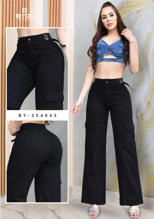 PANTALON PALAZZO ESTILO CARGO  REF. BY-254043