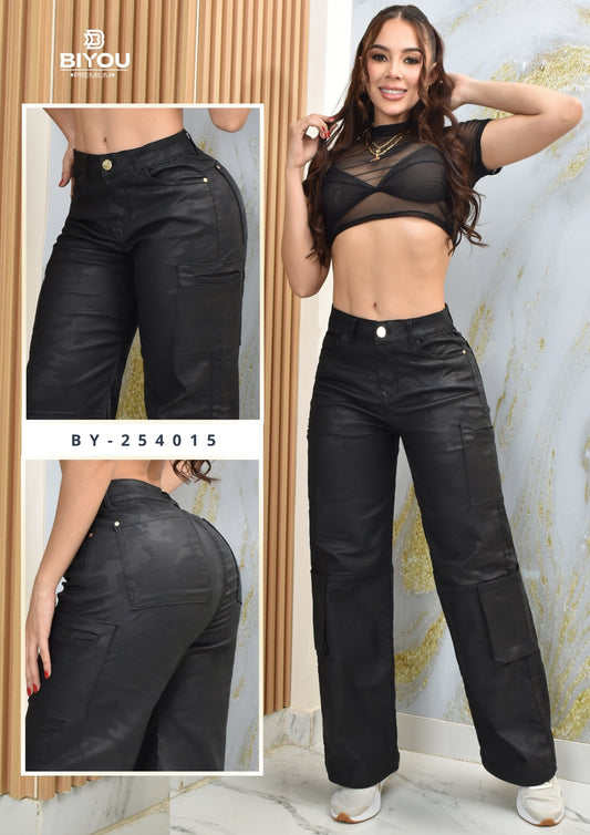 PALAZZO CUERINA COLOR NEGRO BIYOU REF. BY-254015