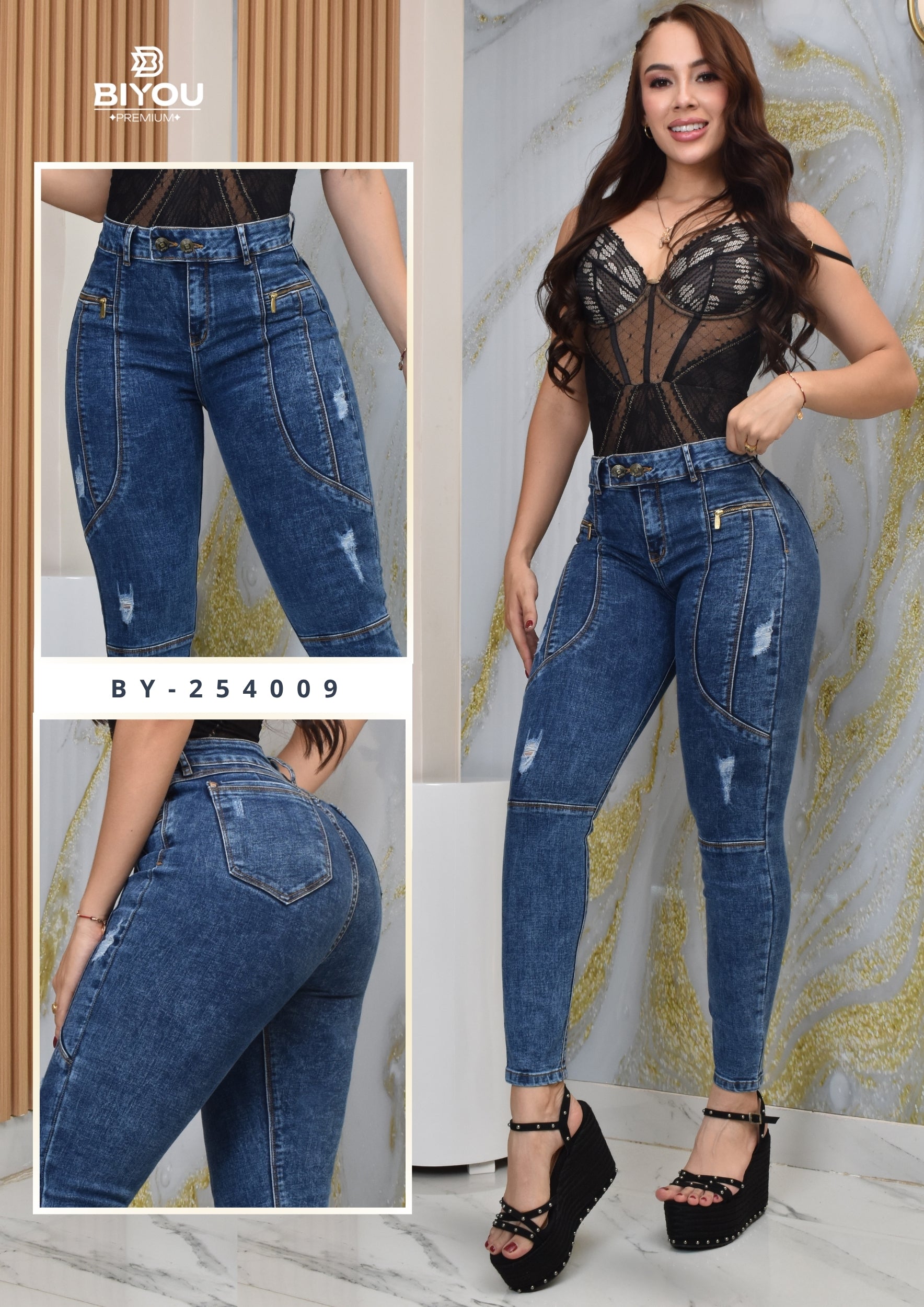 JEANS SKINNY MOLDEADOR EXCLUSIVE REF. BY-254009