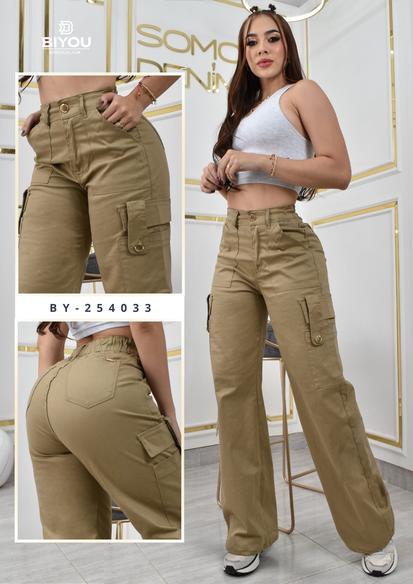 PANTALON PALAZZO CARGO REF. BY-254033